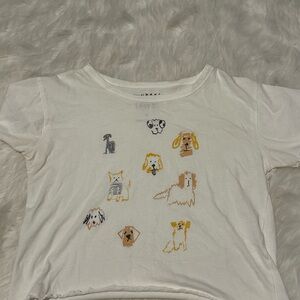 White Dog Print T-Shirt
